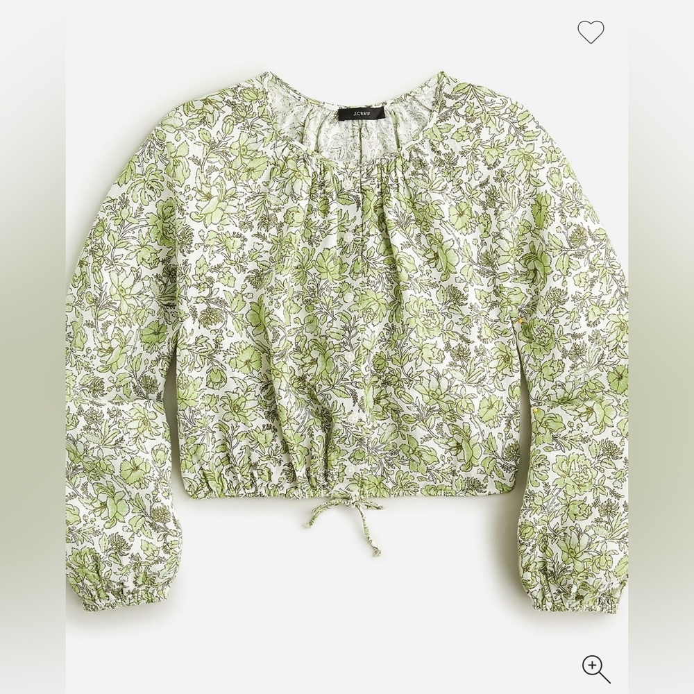 J Crew Long Sleeved Women’s Crop Top in Tossed Floral, size M, NWT